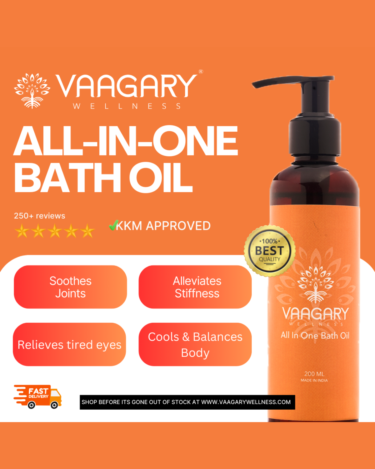 Vaagary Wellness All in One Bath Oil - Untuk merehatkan minda dan badan