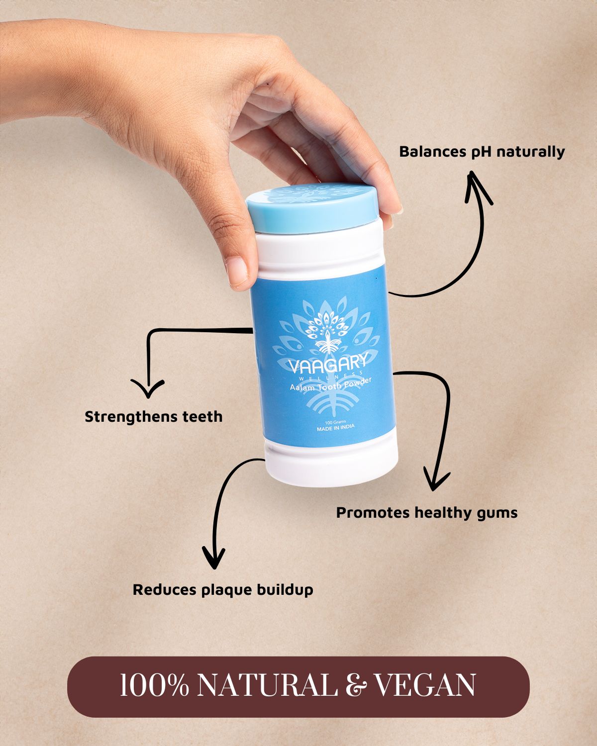 Aalam Tooth Powder - 100% Natural Oral Care For Stronger Gums, Stop Gum Bleeding