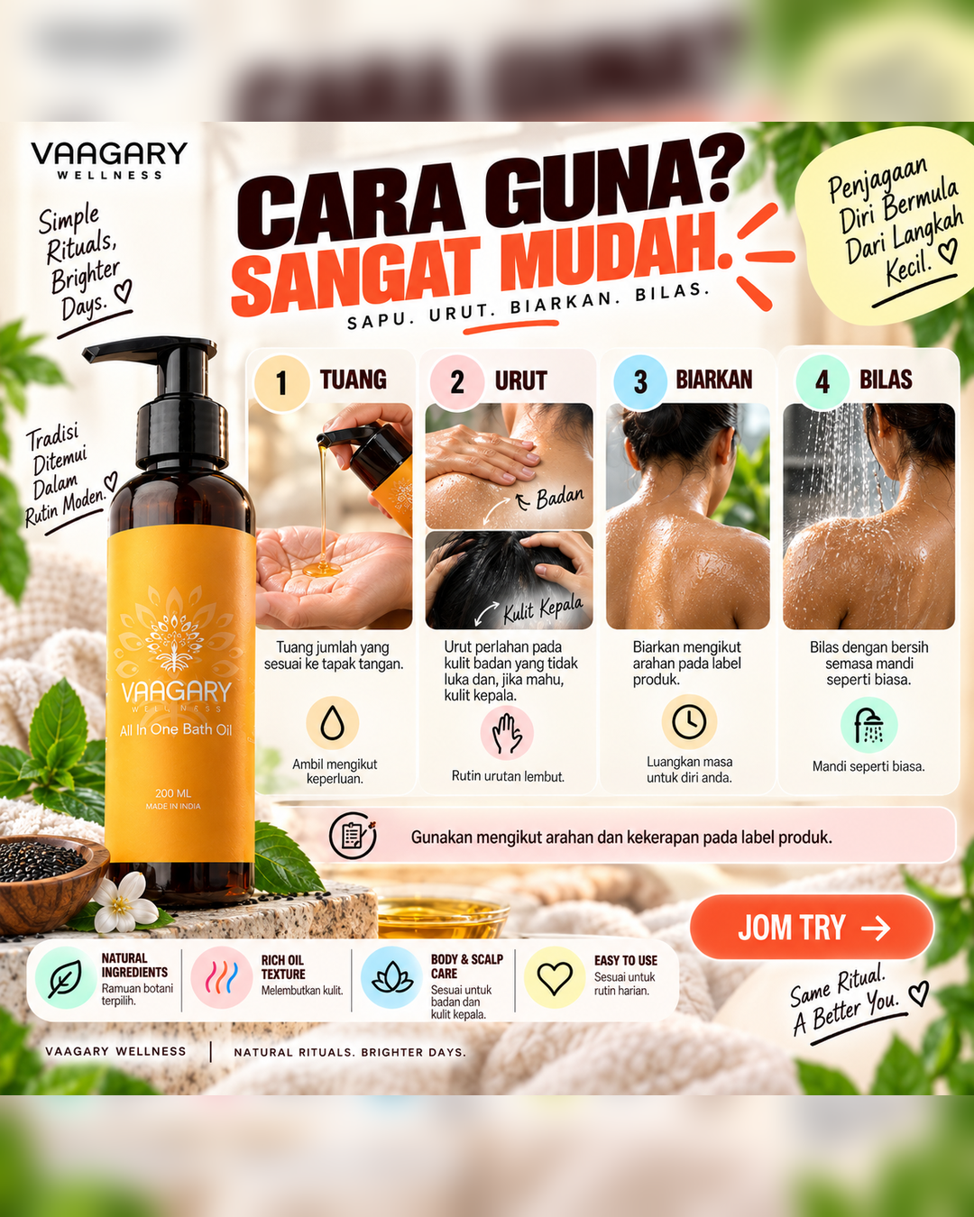 Vaagary Wellness All in One Bath Oil